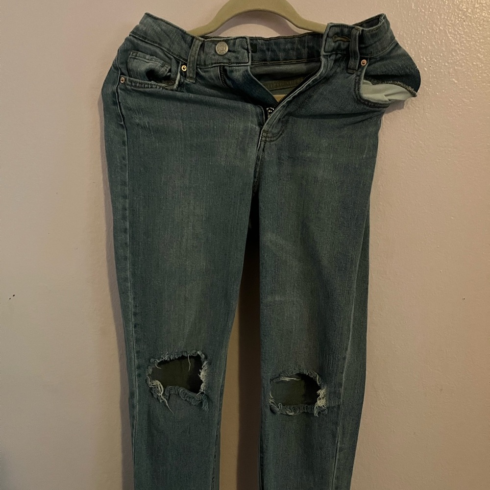 Wild Fable Blue Straight Leg Jeans Distressed Style
